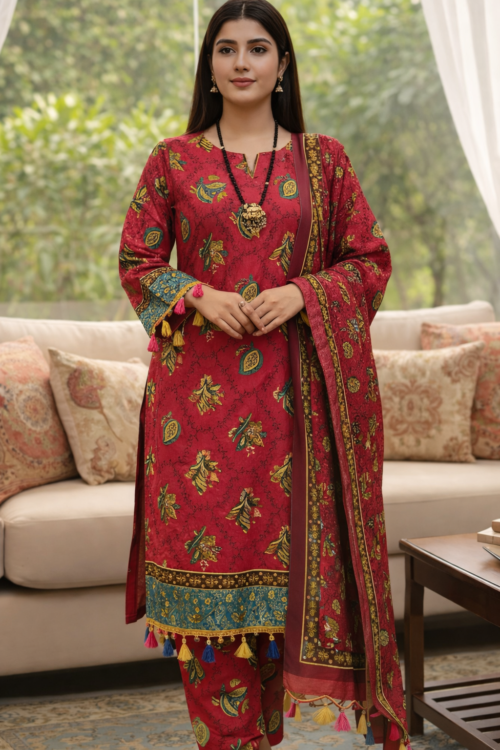 Swiss Lawn Unstitched 3 Piece Suit - A1103